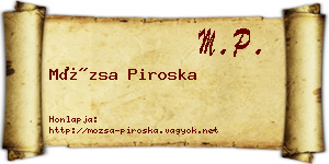 Mózsa Piroska névjegykártya